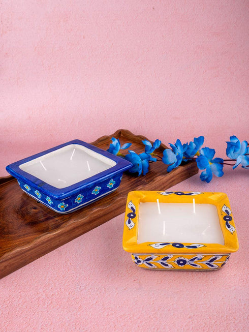 Blue Pottery Scented Candle Holder Assorted Colour